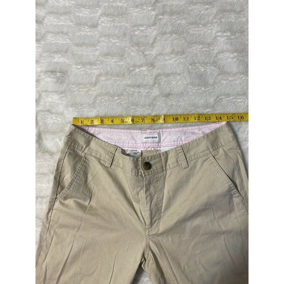Dockers Women’s Sz 8 Polyester Capri Crop Pants Tan Beige Run For The Cure - Picture 5 of 11
